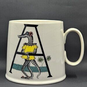 Anthropologie Florence Balducci Animal Alphabet Monogram Mug "A"